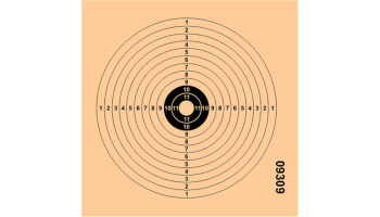 Präzisions-Zielscheiben, Akah, für Luftgewehr und Luftpistole, 14x14 cm, mit 12 Ringen, 250 Stk.