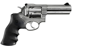 Revolver, Ruger, Mod. GP100 (KGP-141), 4.2'' Lauf, Stainless Steel, Kal. .357 Magnum, Gummigriffschalen, 6 Schuss