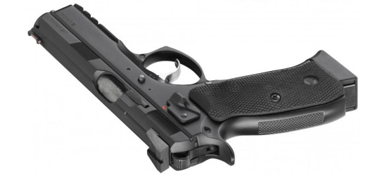 Pistole, CZ, 75 SP-01 Shadow, Kal. 9mm Para/Luger/9x19, Stahl, schwarz, mit Sicherung, 18 Schuss Magazin