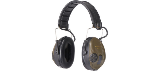 Elektronischer Schalengehörschutz, Peltor, SportTac, mit flachen Schalen, grün/orange