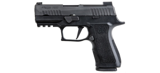 Pistole, Sig Sauer, P320 <b>X-Compact</b>, Kal. 9mm Para, Schwarz, <b>Tritium Nachtvisierung</b>, 15 Schuss Magazin