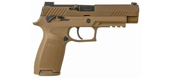 Pistole, Sig Sauer, P320-M17 (Full-Size), Kal. 9mm Para, Coyote, <b>Nightsight</b>, 21 Schuss Magazin