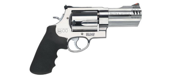 Revolver, Smith & Wesson, Mod. 500, 4'' Lauf, Kal. .500 S&W Magnum, Gummigriffschalen, 5 Schuss