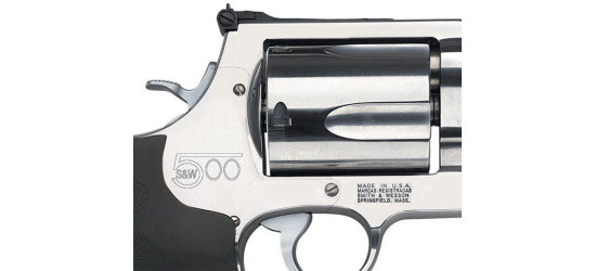 Revolver, Smith & Wesson, Mod. 500, 4'' Lauf, Kal. .500 S&W Magnum, Gummigriffschalen, 5 Schuss