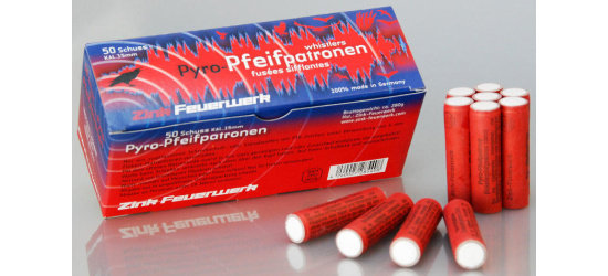 Pfeifpatronen, von Zink Feuerwerk, 15mm, 50 Schuss